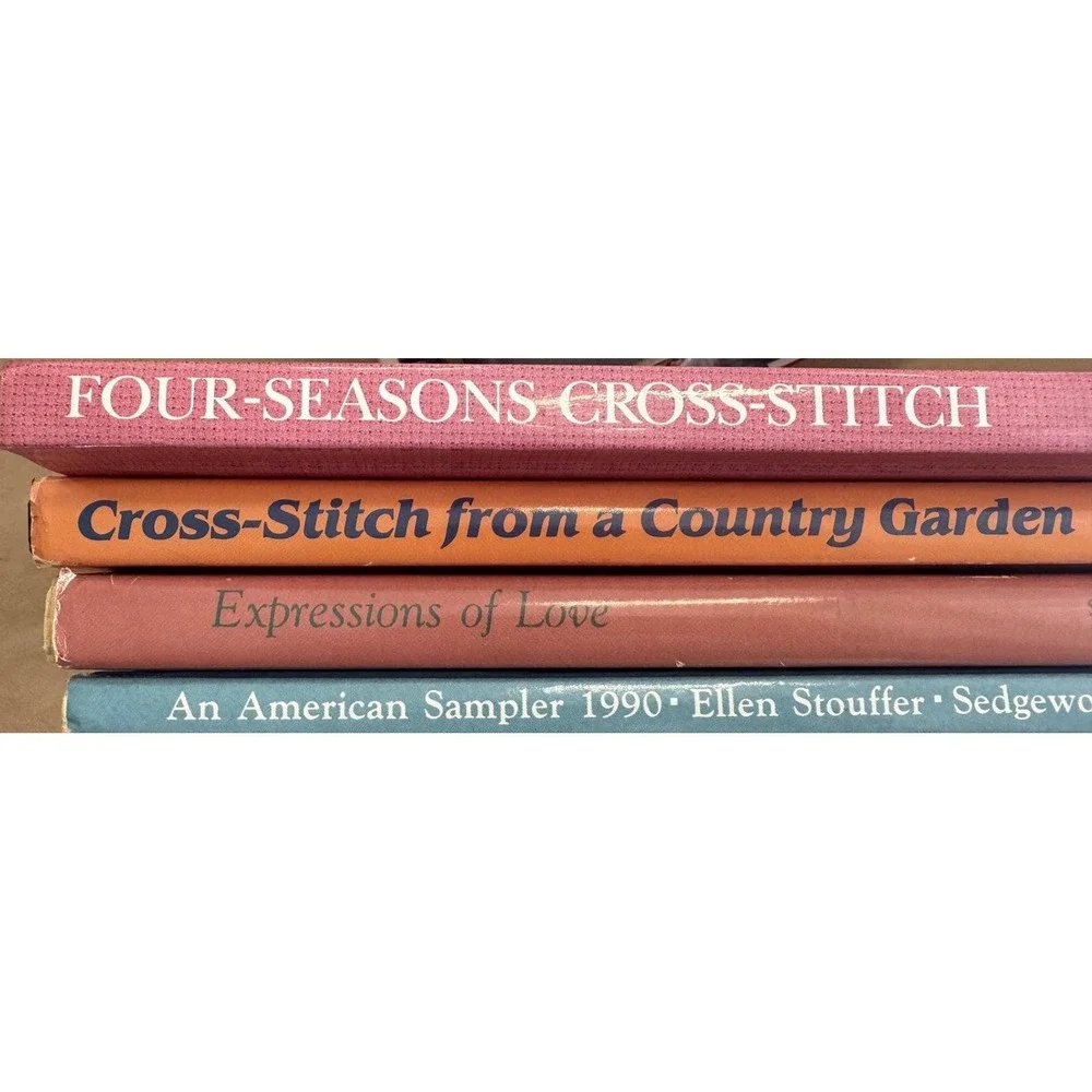 Cross-Stitch Pattern Books Lot of 4, Sedgewood Press & BH&G, Samplers Floral